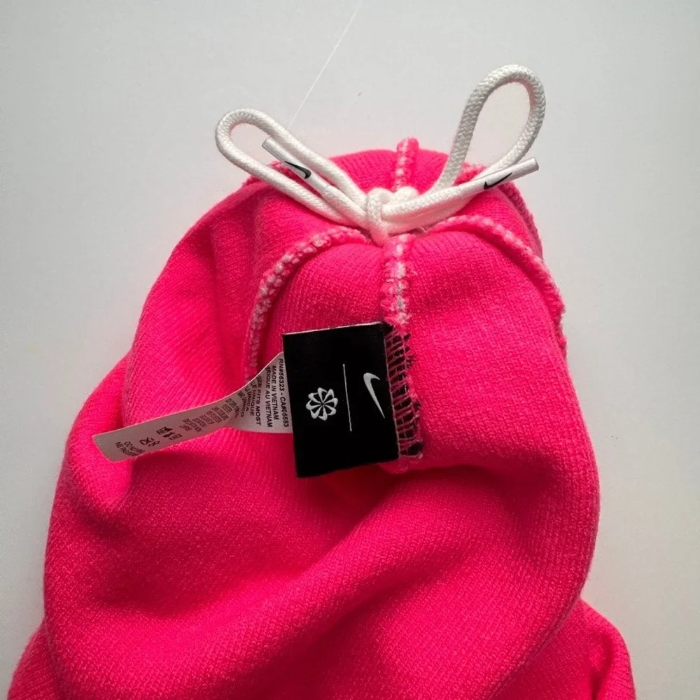 Nike Peak Beanie Reversible Pink Grey Marble Pom Pom Knit Hat NXR Nike Run